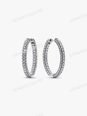 Pandora Timeless Pavé Single-row Hoop Earrings